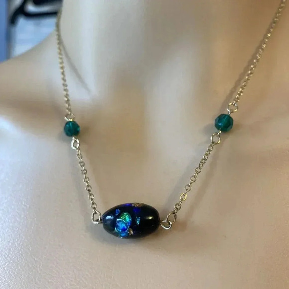 VTG Sarah Coventry Gold Tone Faux Jade Necklace Chocker 16” Party Wedding Formal - Picture 1 of 8